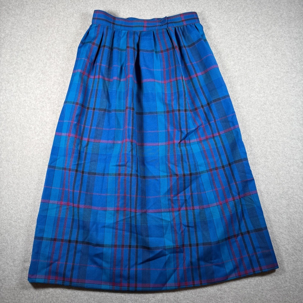 Vintage Miss Pendleton Wool Tartan Plaid Pleated Skirt Size 8 Made in USA Holes